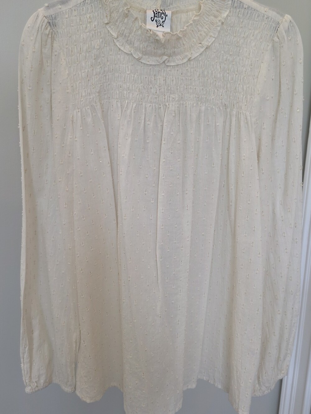 Ivy Jane Ivory Swiss Dot Blouse Size Small